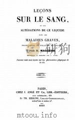 LECONS SUR LE SANG TOME IV   1838  PDF电子版封面    PAR M. MAGENDIE 