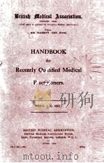 HANDBOOK OF RECENTAL QUALIFIED MEDICAL PRACTITIONERS   1926  PDF电子版封面     