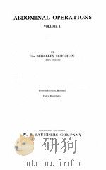 ABDOMINAL OPERATIONS VOLUME II FOURTH EDITION（1926 PDF版）