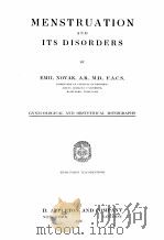 MENSTRUATION AND ITS DISORDERS：GYNECOLOGICAL AND OBSTETRICAL MONOGRAPHS（1926 PDF版）