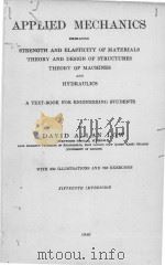 APPLIED MECHANICS FIFTEENTH IMPRESSION   1940  PDF电子版封面     