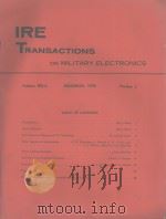 IRE TRANSACTIONS ON MILITARY ELECTRONICS VOLUME MIL-2 DECEMBER 1958 NUMBER 1     PDF电子版封面     