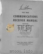 POST WAR COMMUNICATIONS RECEIVER MANUAL CRI     PDF电子版封面     