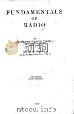 FUNDAMENTALS OF RADIO FIRST EDITION   1938  PDF电子版封面     