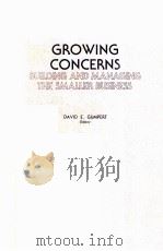 GROWING CONCERNS:BUILDING AND MANAGING THE SMALLER BUSINESS     PDF电子版封面  0471886777  DAVID E.GUMPERT 
