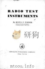 RADIO TEST INSTRUMENTS   1946  PDF电子版封面    RUFUS P.TURNER 