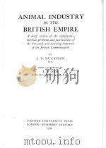ANIMAL INDUSTRY IN THE BRITISH EMPIRE（1932 PDF版）