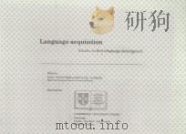 LANGUAGE ACQUISITION SECOND EDITION（1986 PDF版）