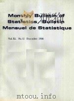 Monthly Bulletin of Statistics/Bulletin Mensuel de Statistique Vol.Xl No.12 Decembr 1986（1986 PDF版）