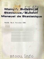 Monthly Bulletin of Statistics/Bulletin Mensuel de Statistique Vol.XL No.11 November 1986     PDF电子版封面     