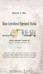 Maine Agricultural Experiment Station BULLETIN No.170（1909 PDF版）