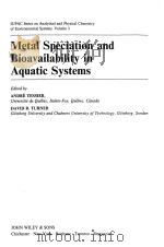 METAL SPECIATION AND BIOAVAILABILITY IN AQUATIC SYSTEMS（1995 PDF版）