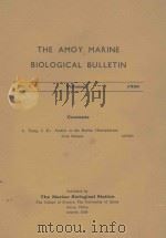 THE AMOY MARINE BIOLOGICAL BULLETIN VOLUME Ⅰ   1936  PDF电子版封面     