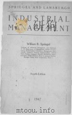 INDUSTRIAL MANAGEMENT FOURTH EDITION   1947  PDF电子版封面     