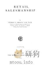 RETAIL SALESMANSHIP   1924  PDF电子版封面    NORRIS A.BRISCO 