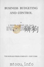 BUSINESS BUDGETING AND CONTROL   1946  PDF电子版封面    J.BROOKS HECKERT 