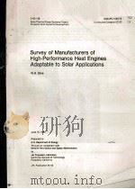 Survey of Manufacturers of High-Performance Heat Engines Adaptable to Solar Applications   1984  PDF电子版封面    W.B.Stine 