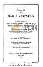 ALUM IN BAKING POWDER   1927  PDF电子版封面     
