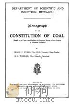 MONOGRAPH ON THE CONSTITUTION OF COAL   1918  PDF电子版封面     