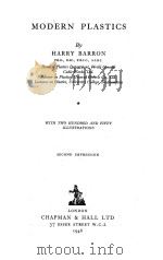 MODERN PLASTICS SECOND IMPRESSION     PDF电子版封面    HARRY BARRON 