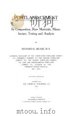PORTLAND CEMENT SECOND EDITION（1911 PDF版）