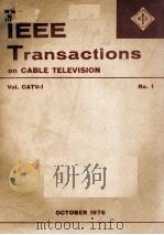 IEEE Transactions on CABLE TELEVISION  Vol. CATV-1（ PDF版）