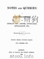 NOTES AND QUERIES SECOND SERIES.-VOLUME EIGHTH   1859  PDF电子版封面     