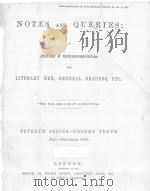 NOTES AND QUERIES SEVENTH SERIES.-VOLUME TENTH   1890  PDF电子版封面    JOHN C.FRANCIS 