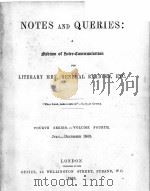NOTES AND QUERIES FOURTH SERIES.-VOLUME FOURTH   1869  PDF电子版封面     