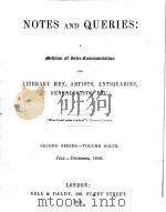 NOTES AND QUERIES SECOND SERIES.-VOLUME SIXTH   1858  PDF电子版封面     