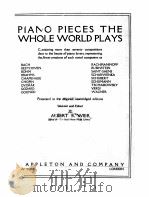PIANO PIECES THE WHOLE WORLD PLAYS（1918 PDF版）