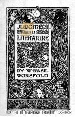 JUDGMENT IN LITERATURE     PDF电子版封面    W. BASIL WORSFOLD 