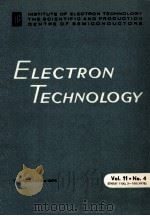 ELECTRON TECHNOLOGY VOL.11 NO.4 1978     PDF电子版封面     