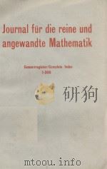 Journal fur die reine und angewandte Mathematik Gesamtregister Band 1-300 Complete Index Volume 1-30     PDF电子版封面     