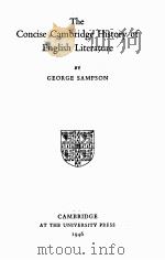 The Concise Cambridge History of English Literature（1946 PDF版）