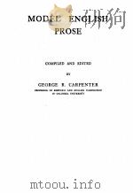 MODEL ENGLISH PROSE COMPILED AND EDITED   1905  PDF电子版封面    GEORGE R. CARPENTER 