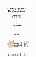 A Literary History of The English People from the Drigins Co the Cinil Wat III Second Edition   1925  PDF电子版封面    J.J. Jusserand 