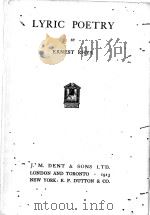 LYRIC POETRY   1913  PDF电子版封面    ERNEST RHYS 