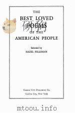 THE BEST LOVED POEMS OF THE AMERICAN PEOPLE（1936 PDF版）