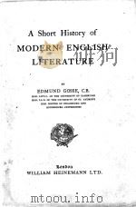 A Short History of MODERN ENGLISH LITERATURE   1925  PDF电子版封面     