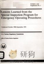 LESSONS LEARNED FROM THE SPECIAL INSPECTION PROGRAM FOR EMERGENCY OPERATING PROCEDURES CONDUCTED MAR（ PDF版）
