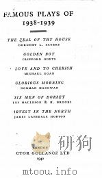 FAMOUS PLAYS OF 1938-1939   1940  PDF电子版封面     