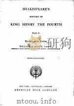 SHAKESPEARE‘S HISTORY OF KING HENRY THE FOURTH PART Ⅰ（1908 PDF版）