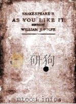 SHAKESPEARE‘S COMEDY OF AS YOU LIKE IT   1918  PDF电子版封面    WILLIAM J.ROLFE 