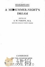A MIDSUMMER-NIGHT‘S DREAM   1927  PDF电子版封面    A.W.VERITY 