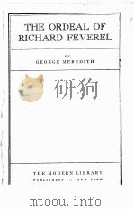 THE ORDEAL OF RICHARD FEVEREL   1927  PDF电子版封面     
