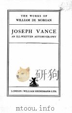 JOSEPH VANCE:AN ILL-WRITTEN AUTOBIOGRAPHY（1929 PDF版）
