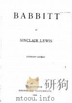 BABBITT   1922  PDF电子版封面     