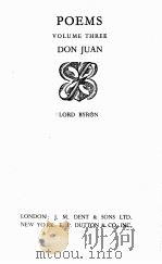 POEMS VOLUME THREE DON JUAN   1948  PDF电子版封面    LORD BYRON 