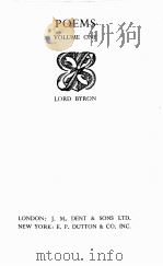 POEMS VOLUME ONE   1948  PDF电子版封面    LORD BYRON 